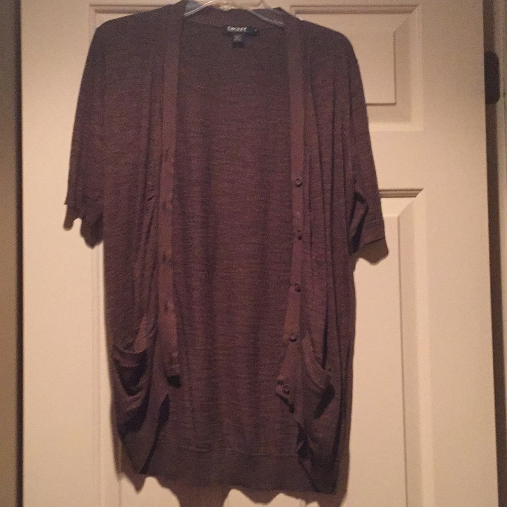 DKNY Brown Casual Cardigan w/Two Front Pockets-S-